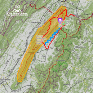 Map area of George Washington National Park where Ant Middleton's Elite Special Forces: Experience USA will be held.