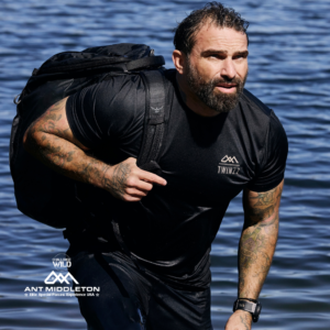 Ant Middleton leaving the water in George Washington National Park USA as part of the Elite Special Forces Experience USA